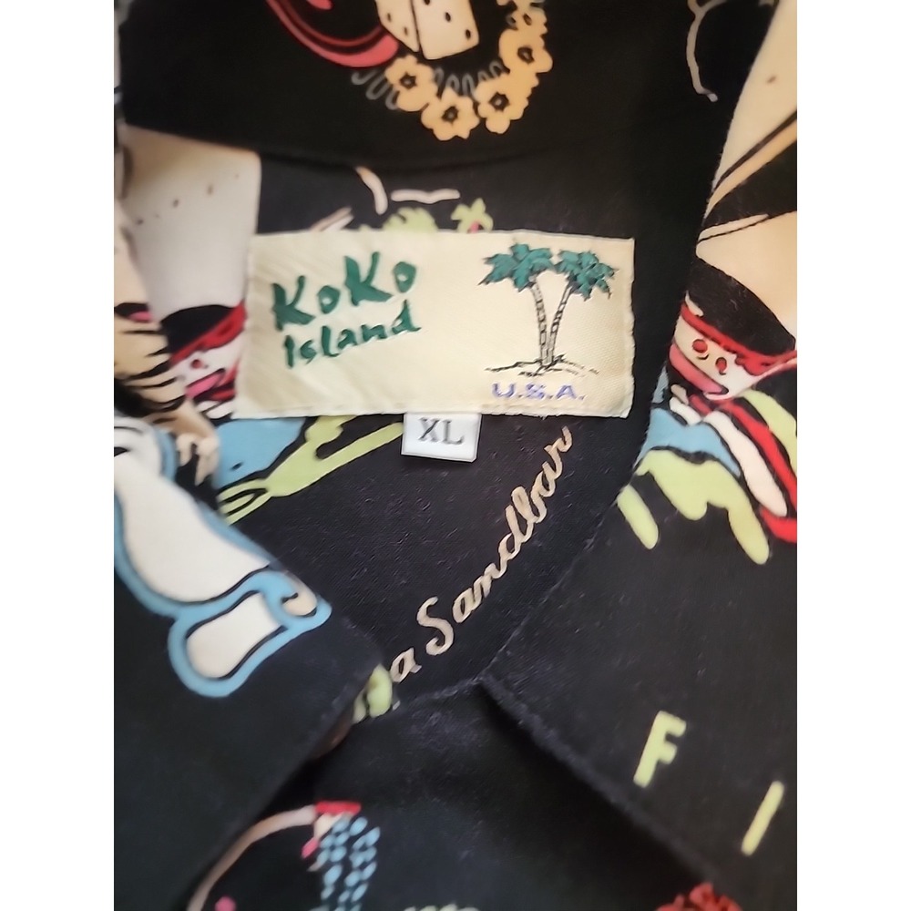 Vintage Koko Island Hawaiian Shirt Mens XL Jimmy Buffett Volcano AOP USA Made - Picture 12 of 15